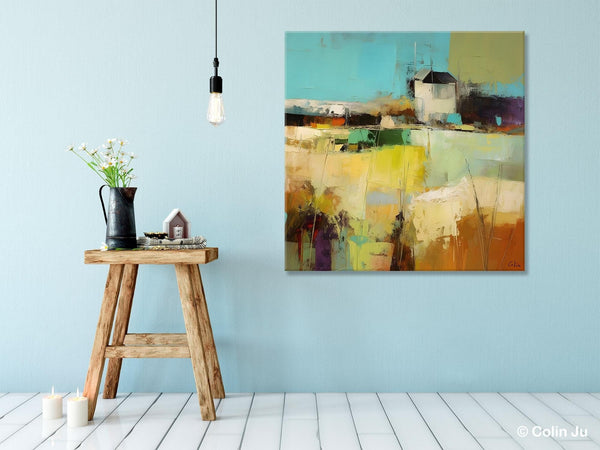 Landscape Canvas Paintings, Landscape Acrylic Art, Original Abstract Art, Hand Painted Canvas Art, Large Landscape Paintings for Living Room-Silvia Home Craft