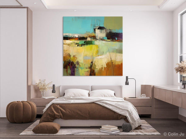 Landscape Canvas Paintings, Landscape Acrylic Art, Original Abstract Art, Hand Painted Canvas Art, Large Landscape Paintings for Living Room-Silvia Home Craft