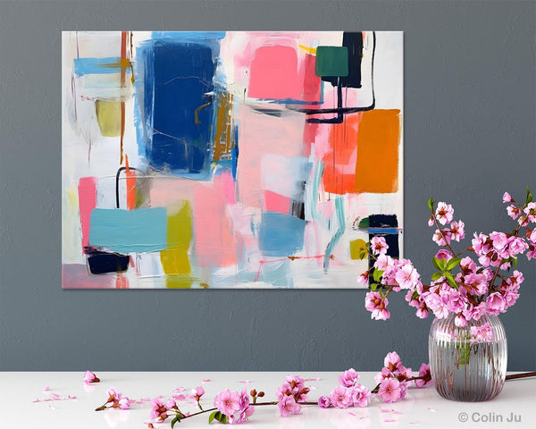 Large Wall Art Painting for Bedroom, Original Canvas Art, Oversized Modern Abstract Wall Paintings, Contemporary Acrylic Painting on Canvas-Silvia Home Craft