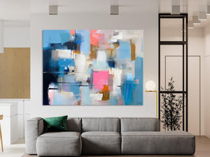 Large Wall Art Paintings, Simple Canvas Art, Contemporary Painting on Canvas, Original Canvas Wall Art for sale, Simple Abstract Paintings-Silvia Home Craft