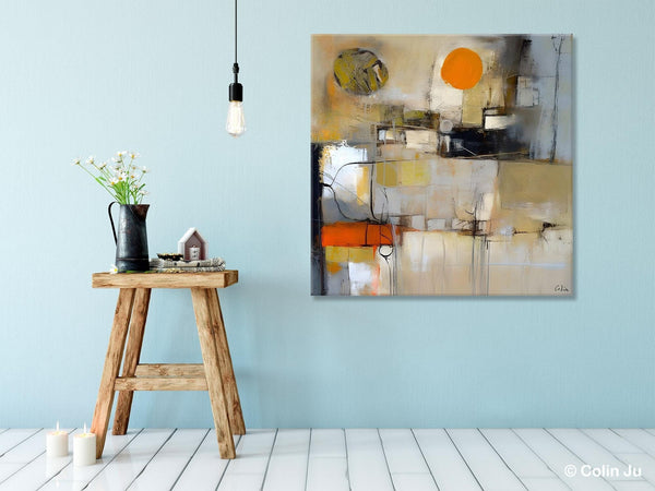 Large Abstract Art for Bedroom, Simple Modern Acrylic Art, Modern Original Abstract Art, Canvas Paintings for Sale, Contemporary Canvas Art-Silvia Home Craft