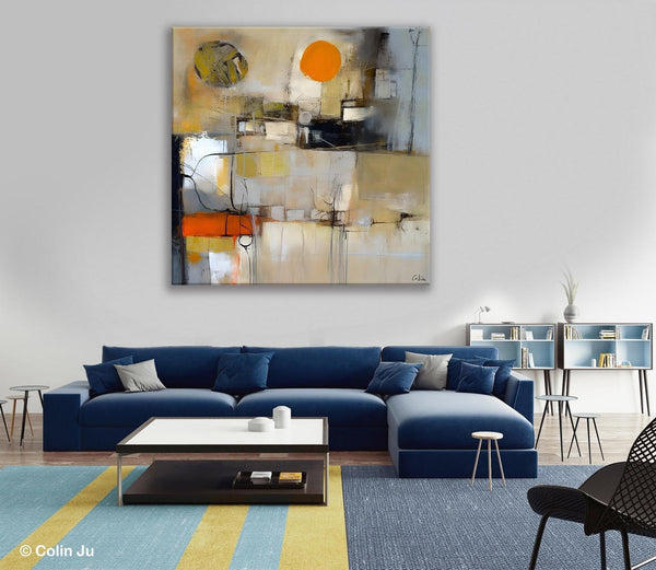 Large Abstract Art for Bedroom, Simple Modern Acrylic Art, Modern Original Abstract Art, Canvas Paintings for Sale, Contemporary Canvas Art-Silvia Home Craft