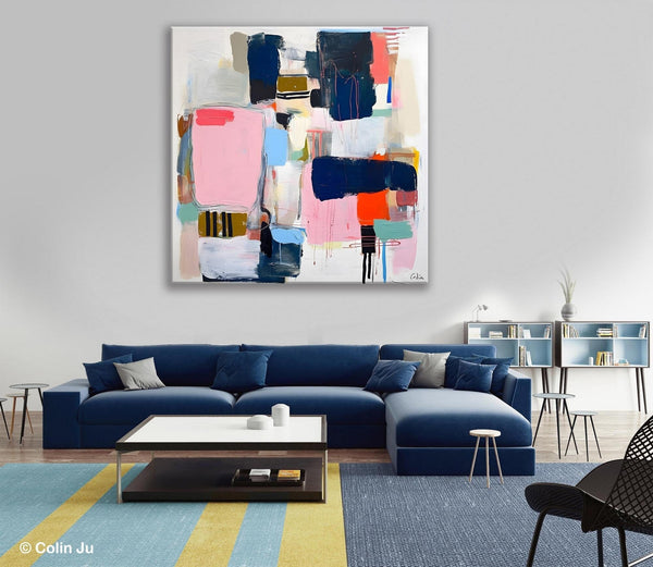Modern Original Abstract Wall Art, Contemporary Canvas Art, Canvas Paintings, Large Abstract Art for Bedroom, Simple Modern Acrylic Artwork-Silvia Home Craft