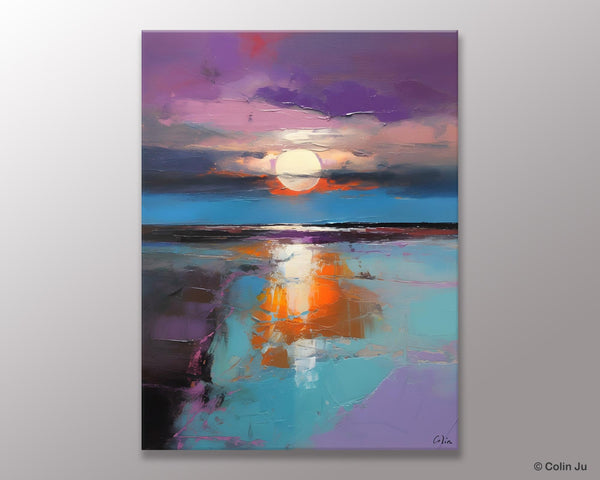 Original Landscape Painting on Canvas, Hand Painted Canvas Art, Abstract Landscape Artwork, Contemporary Wall Art Paintings, Huge Canvas Art-Silvia Home Craft
