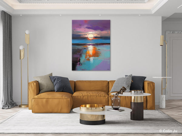Original Landscape Painting on Canvas, Hand Painted Canvas Art, Abstract Landscape Artwork, Contemporary Wall Art Paintings, Huge Canvas Art-Silvia Home Craft