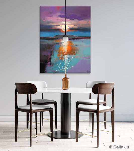 Original Landscape Painting on Canvas, Hand Painted Canvas Art, Abstract Landscape Artwork, Contemporary Wall Art Paintings, Huge Canvas Art-Silvia Home Craft