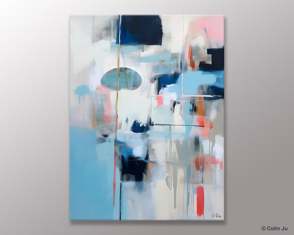 Large Wall Paintings for Bedroom, Contemporary Abstract Paintings on Canvas, Oversized Abstract Wall Art Paintings, Original Abstract Art-Silvia Home Craft