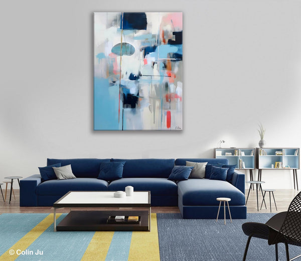 Large Wall Paintings for Bedroom, Contemporary Abstract Paintings on Canvas, Oversized Abstract Wall Art Paintings, Original Abstract Art-Silvia Home Craft