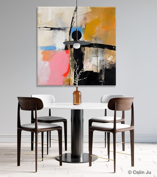 Extra Large Abstract Paintings for Bedroom, Original Modern Acrylic Wall Art, Modern Canvas Art Paintings, Abstract Wall Art for Dining Room-Silvia Home Craft