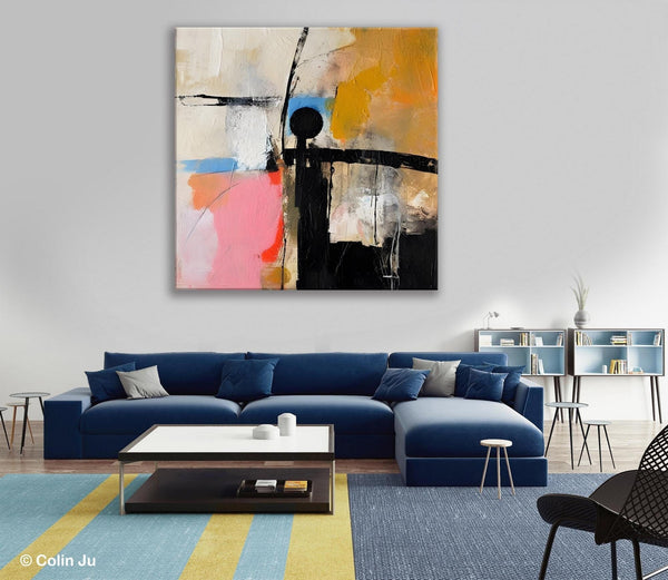 Extra Large Abstract Paintings for Bedroom, Original Modern Acrylic Wall Art, Modern Canvas Art Paintings, Abstract Wall Art for Dining Room-Silvia Home Craft