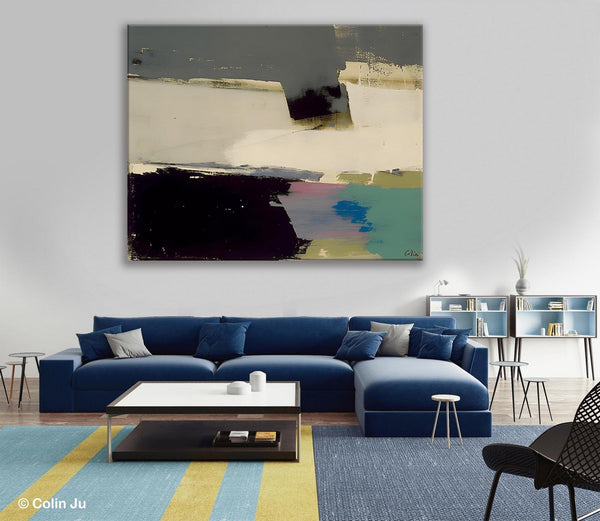 Abstract Landscape Paintings, Modern Wall Art for Living Room, Landscape Acrylic Paintings, Original Abstract Abstract Painting on Canvas-Silvia Home Craft