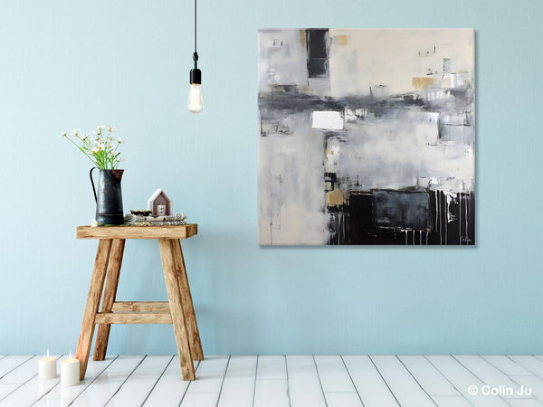 Abstract Canvas Art for Living Room, Original Modern Acrylic Art, Modern Canvas Paintings, Extra Large Abstract Paintings for Dining Room-Silvia Home Craft
