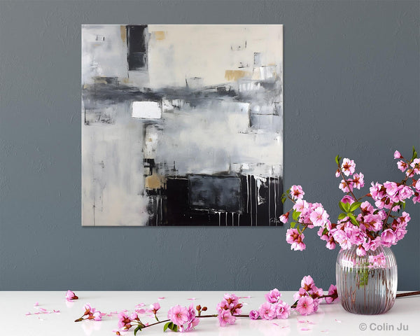 Abstract Canvas Art for Living Room, Original Modern Acrylic Art, Modern Canvas Paintings, Extra Large Abstract Paintings for Dining Room-Silvia Home Craft