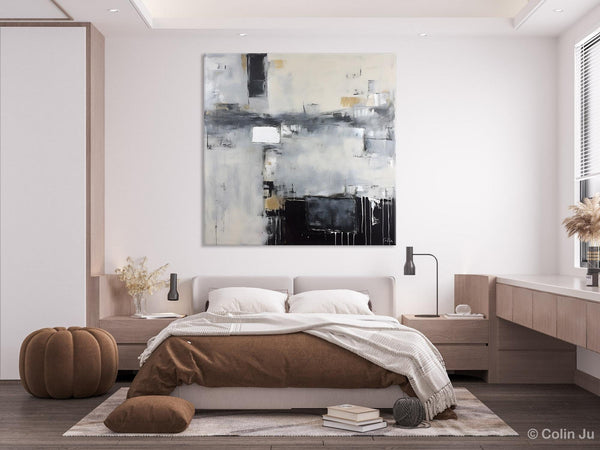 Abstract Canvas Art for Living Room, Original Modern Acrylic Art, Modern Canvas Paintings, Extra Large Abstract Paintings for Dining Room-Silvia Home Craft