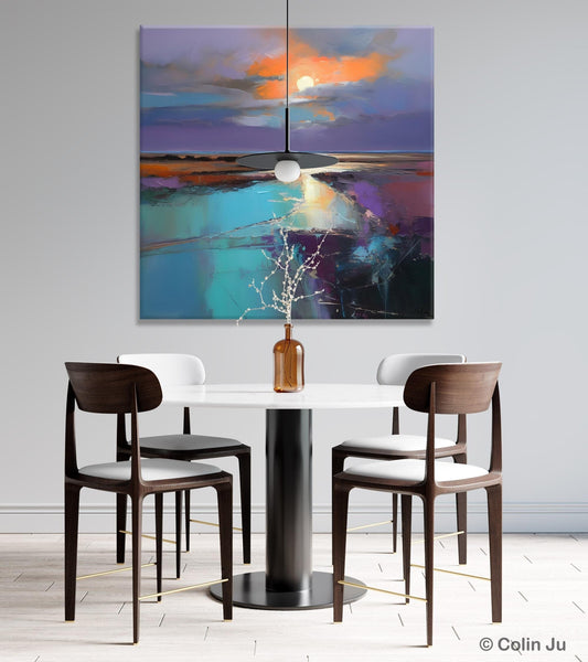 Landscape Acrylic Art, Original Abstract Art, Landscape Canvas Paintings, Hand Painted Canvas Art, Large Landscape Paintings for Living Room-Silvia Home Craft