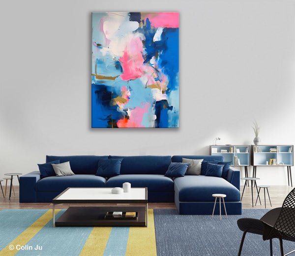 Large Abstract Painting for Bedroom, Oversized Canvas Wall Art Paintings, Original Modern Artwork, Contemporary Acrylic Painting on Canvas-Silvia Home Craft