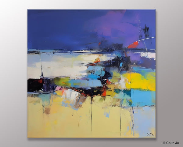 Original Modern Abstract Artwork, Geometric Modern Canvas Art, Extra Large Canvas Paintings for Living Room, Abstract Wall Art for Sale-Silvia Home Craft