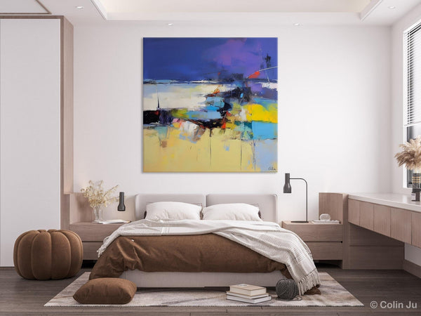 Original Modern Abstract Artwork, Geometric Modern Canvas Art, Extra Large Canvas Paintings for Living Room, Abstract Wall Art for Sale-Silvia Home Craft