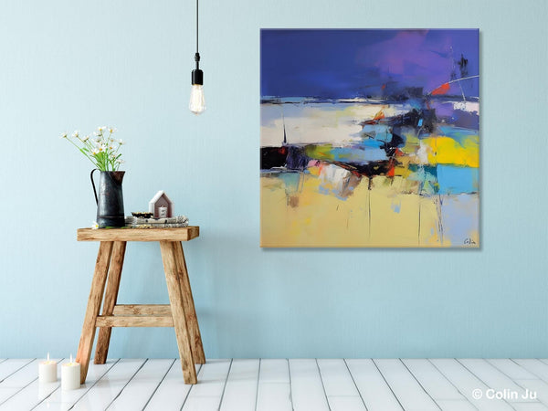 Original Modern Abstract Artwork, Geometric Modern Canvas Art, Extra Large Canvas Paintings for Living Room, Abstract Wall Art for Sale-Silvia Home Craft