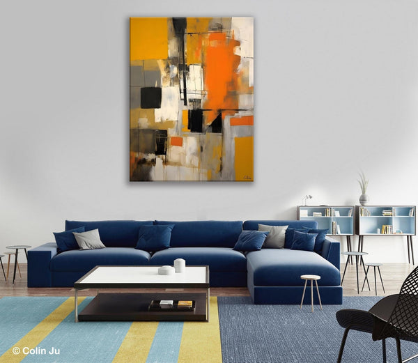 Oversized Abstract Art Paintings, Original Canvas Artwork, Large Wall Art Painting for Dining Room, Contemporary Acrylic Painting on Canvas-Silvia Home Craft