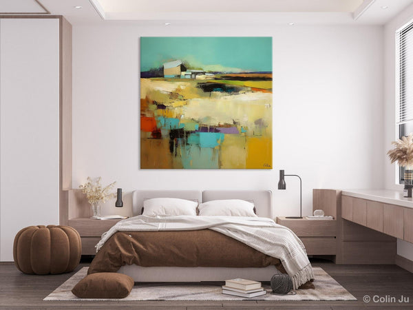 Large Landscape Canvas Paintings, Hand Painted Canvas Art, Landscape Acrylic Art, Original Abstract Art, Landscape Paintings for Living Room-Silvia Home Craft