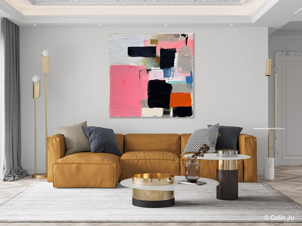 Modern Original Abstract Art, Large Wall Art for Bedroom, Geometric Modern Acrylic Art, Canvas Paintings for Sale, Contemporary Canvas Art-Silvia Home Craft