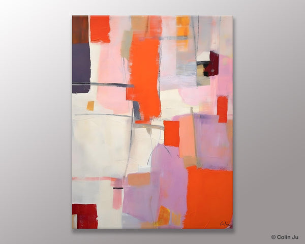 Large Modern Canvas Art for Dining Room, Simple Abstract Art, Large Original Wall Art Painting for Bedroom, Acrylic Paintings on Canvas-Silvia Home Craft