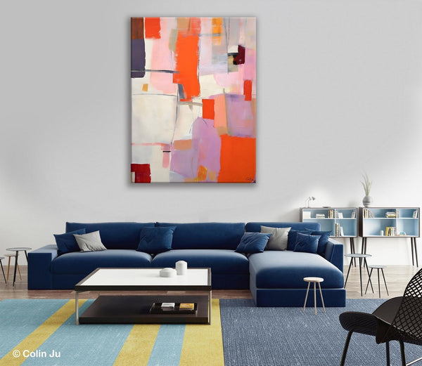 Large Modern Canvas Art for Dining Room, Simple Abstract Art, Large Original Wall Art Painting for Bedroom, Acrylic Paintings on Canvas-Silvia Home Craft