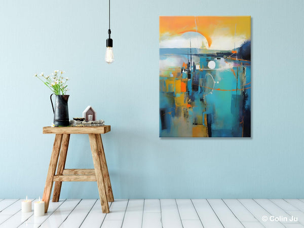 Extra Large Modern Canvas Art for Bedroom, Original Art Paintings, Large Paintings for Sale, Hand Painted Canvas Art, Acrylic Art on Canvas-Silvia Home Craft