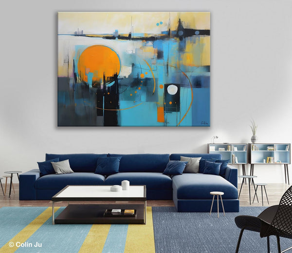 Oversized Canvas Wall Art Paintings, Original Modern Artwork, Large Abstract Painting for Bedroom, Contemporary Acrylic Painting on Canvas-Silvia Home Craft