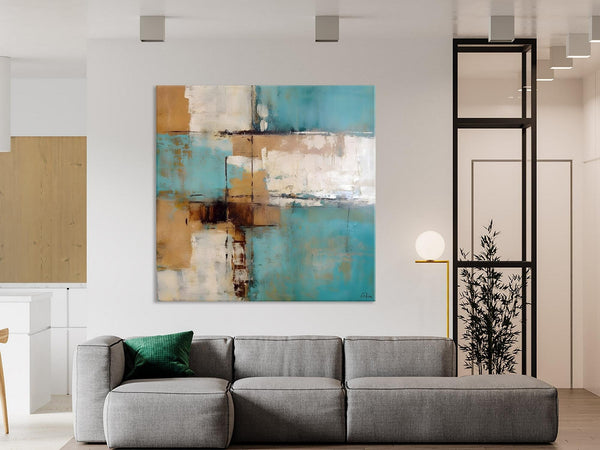 Large Wall Art for Bedroom, Geometric Modern Acrylic Art, Modern Original Abstract Art, Canvas Paintings for Sale, Contemporary Canvas Art-Silvia Home Craft