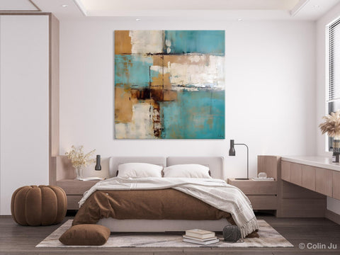 Large Wall Art for Bedroom, Geometric Modern Acrylic Art, Modern Original Abstract Art, Canvas Paintings for Sale, Contemporary Canvas Art-Silvia Home Craft