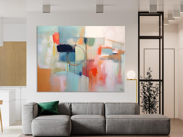 Large Modern Canvas Art, Original Abstract Art Paintings, Hand Painted Acrylic Painting on Canvas, Large Wall Art Painting for Dining Room-Silvia Home Craft