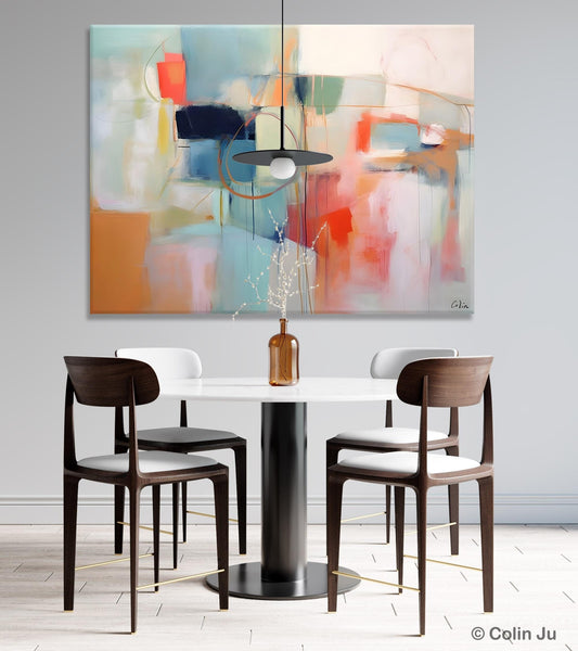 Large Modern Canvas Art, Original Abstract Art Paintings, Hand Painted Acrylic Painting on Canvas, Large Wall Art Painting for Dining Room-Silvia Home Craft