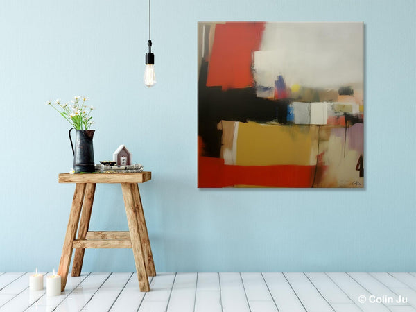 Modern Original Abstract Art, Canvas Paintings for Sale, Large Wall Art for Bedroom, Geometric Modern Acrylic Art, Contemporary Canvas Art-Silvia Home Craft