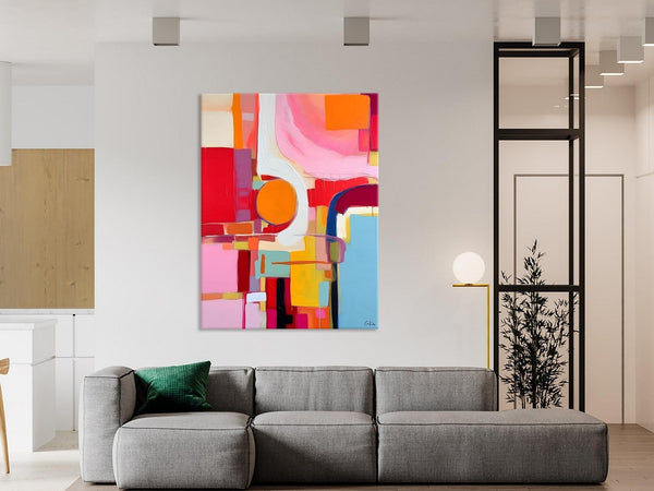 Simple Modern Wall Art, Oversized Contemporary Canvas Art, Original Abstract Paintings, Extra Large Acrylic Painting for Living Room-Silvia Home Craft