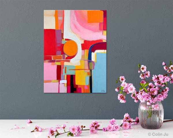 Simple Modern Wall Art, Oversized Contemporary Canvas Art, Original Abstract Paintings, Extra Large Acrylic Painting for Living Room-Silvia Home Craft