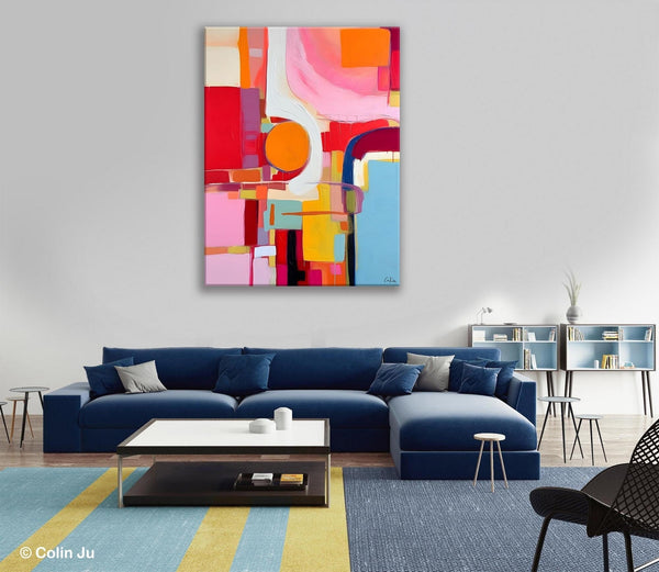 Simple Modern Wall Art, Oversized Contemporary Canvas Art, Original Abstract Paintings, Extra Large Acrylic Painting for Living Room-Silvia Home Craft