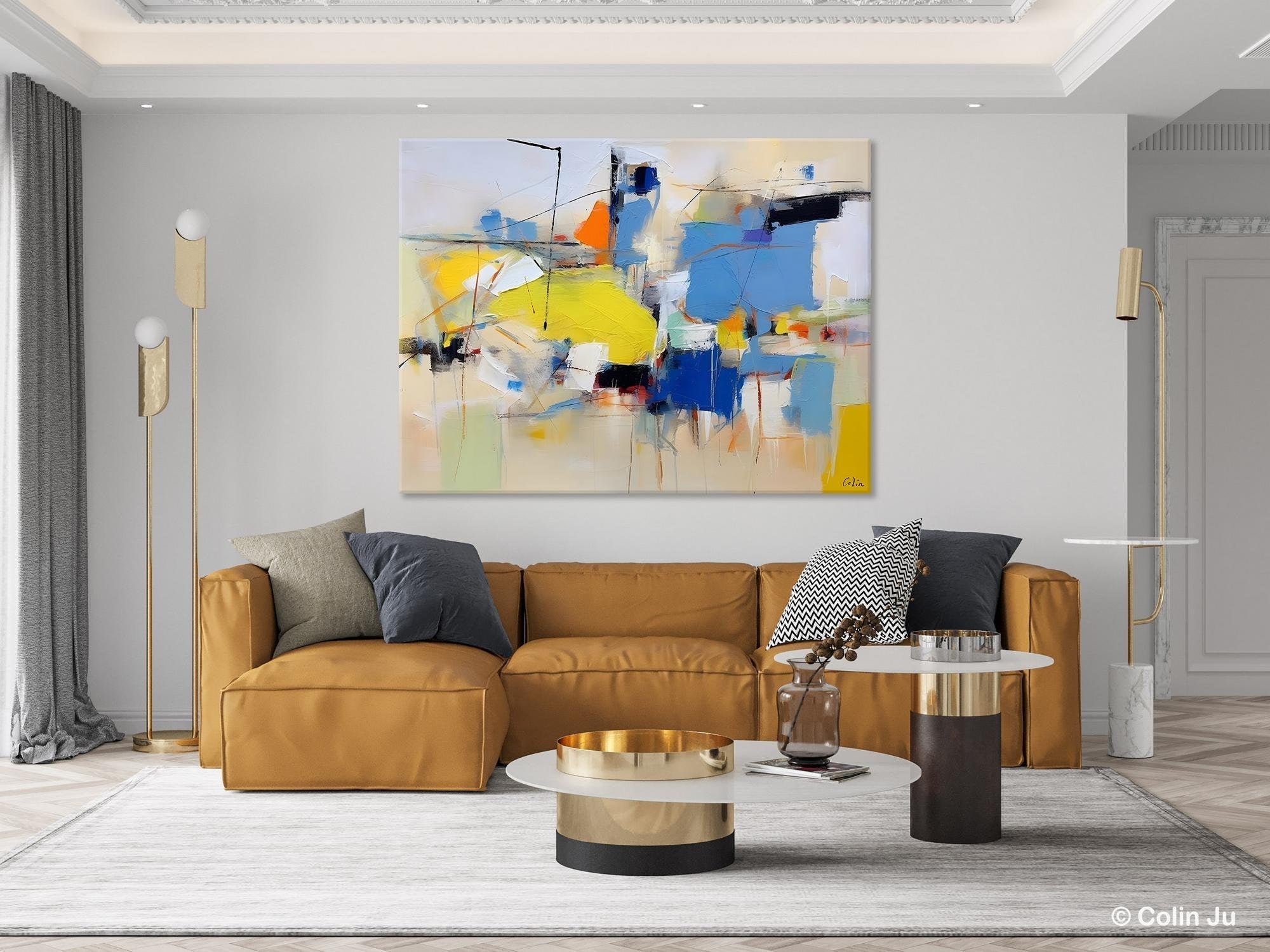 Large Canvas Art for Sale, Original Abstract Art Paintings, Hand Painted Canvas Art, Acrylic Painting on Canvas, Large Painting for Bedroom-Silvia Home Craft