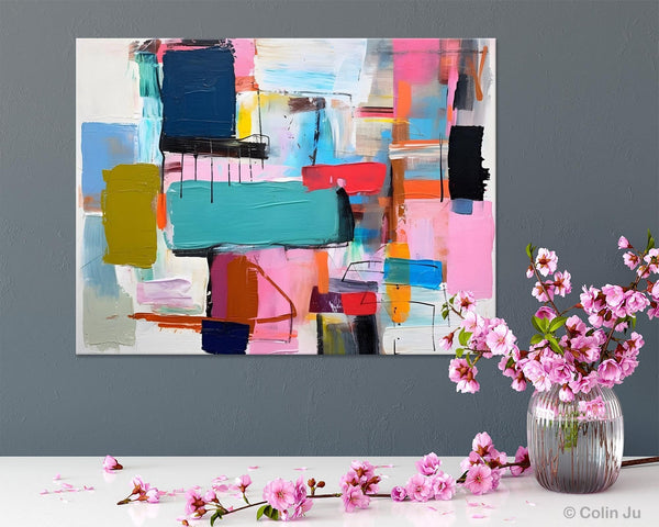 Original Abstract Art Paintings, Hand Painted Canvas Art, Acrylic Painting on Canvas, Large Canvas Art for Sale, Large Painting for Bedroom-Silvia Home Craft