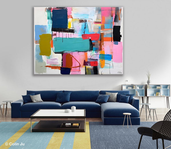 Original Abstract Art Paintings, Hand Painted Canvas Art, Acrylic Painting on Canvas, Large Canvas Art for Sale, Large Painting for Bedroom-Silvia Home Craft