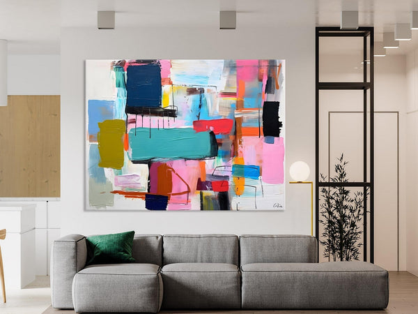 Original Abstract Art Paintings, Hand Painted Canvas Art, Acrylic Painting on Canvas, Large Canvas Art for Sale, Large Painting for Bedroom-Silvia Home Craft