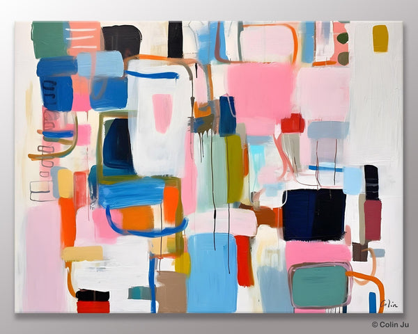 Large Wall Art Ideas for Living Room, Hand Painted Canvas Art, Oversized Canvas Paintings, Original Abstract Art, Contemporary Acrylic Art-Silvia Home Craft