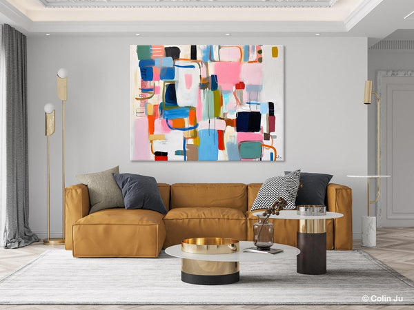 Large Wall Art Ideas for Living Room, Hand Painted Canvas Art, Oversized Canvas Paintings, Original Abstract Art, Contemporary Acrylic Art-Silvia Home Craft