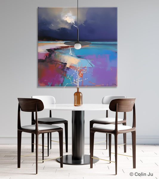 Landscape Canvas Paintings, Hand Painted Canvas Art, Landscape Acrylic Art, Original Abstract Art, Large Landscape Paintings for Living Room-Silvia Home Craft