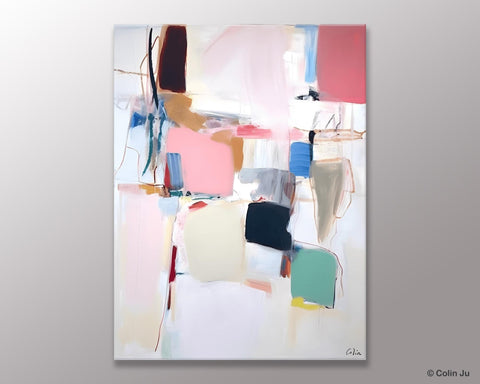 Abstract Painting on Canvas, Contemporary Acrylic Paintings, Extra Large Canvas Painting for Bedroom, Original Abstract Wall Art for Sale-Silvia Home Craft