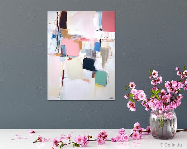 Abstract Painting on Canvas, Contemporary Acrylic Paintings, Extra Large Canvas Painting for Bedroom, Original Abstract Wall Art for Sale-Silvia Home Craft