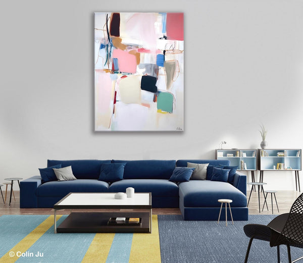 Abstract Painting on Canvas, Contemporary Acrylic Paintings, Extra Large Canvas Painting for Bedroom, Original Abstract Wall Art for Sale-Silvia Home Craft