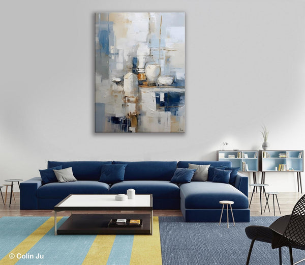 Oversized Contemporary Acrylic Paintings, Modern Abstract Paintings, Original Canvas Wall Art, Extra Large Canvas Painting for Living Room-Silvia Home Craft