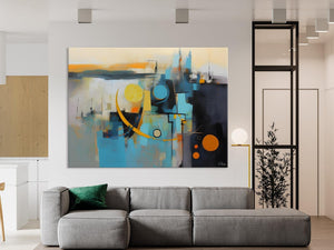 Extra Large Canvas Painting for Living Room, Original Acrylic Wall Art, Oversized Contemporary Acrylic Paintings, Abstract Canvas Paintings-Silvia Home Craft